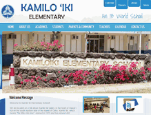 Tablet Screenshot of kamiloikielementary.org